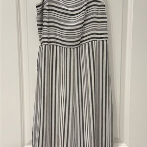 Japna Black and White Striped Sundress